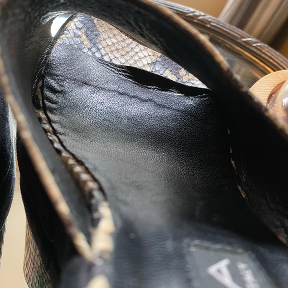 Vintage Via Spiga Chunky Snakeskin Wedges Size 8.5 - Picture 3 of 10